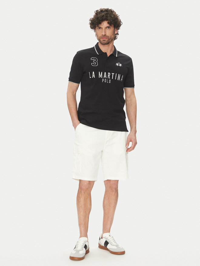 La Martina La Martina Poloshirt Yeshayahu MAP320 PK001 Schwarz Regular Fit