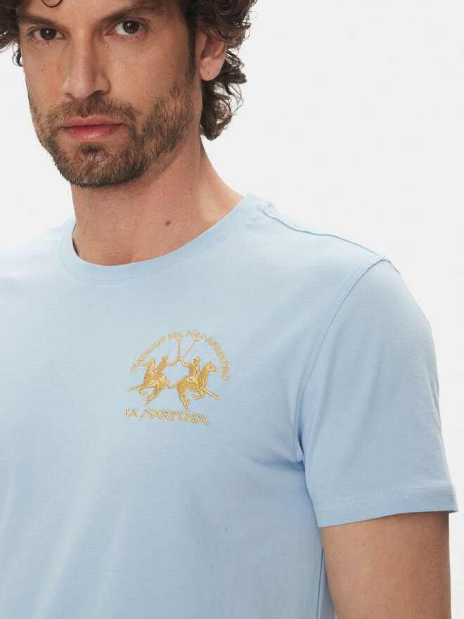 La Martina La Martina Футболка Vernie MAR009 JS206 Блакитний Regular Fit