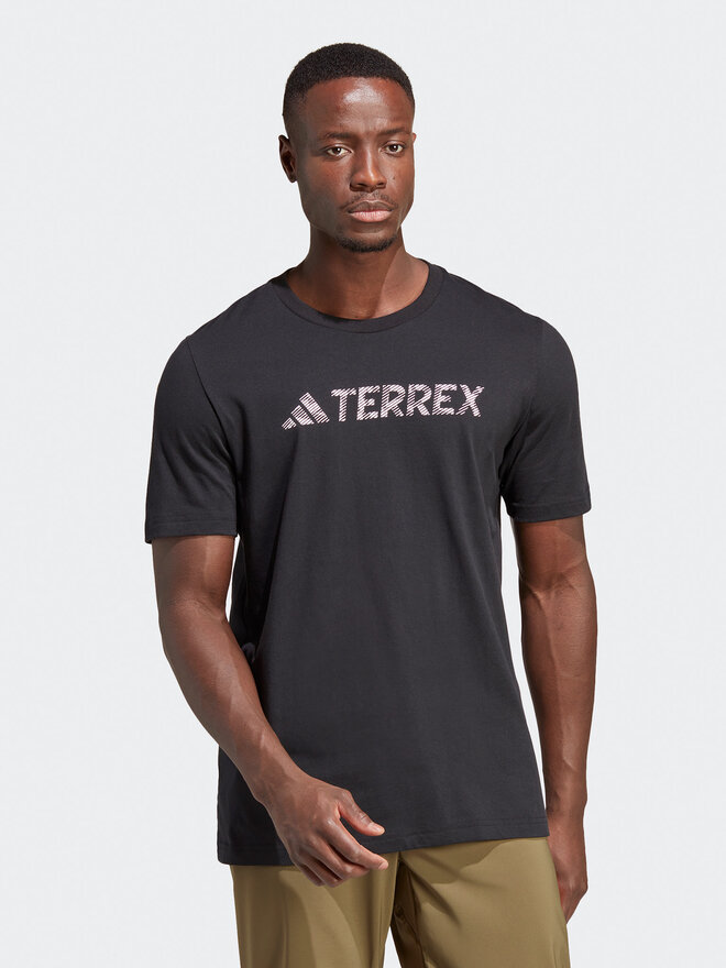 adidas adidas Marškinėliai Terrex Classic Logo T-Shirt HZ1399 Juoda Regular Fit
