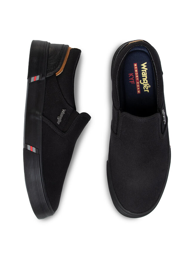 Wrangler Πάνινα παπούτσια Wrangler Monument Slip On S WM01002S Μαύρο