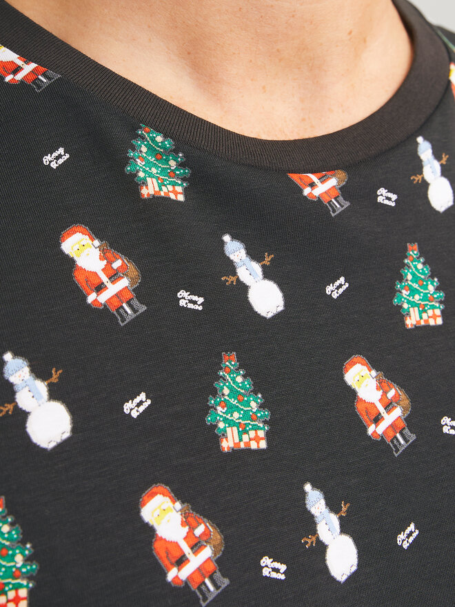 Jack&Jones Jack&Jones Marškinėliai Xmas Merry 12265399 Juoda Standard Fit