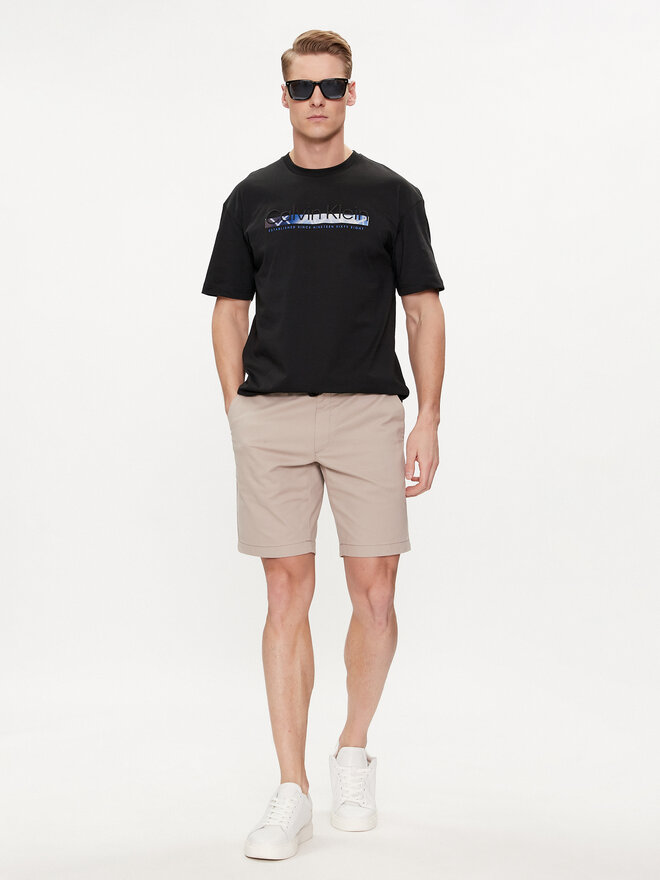 Calvin Klein Calvin Klein T-Shirt Raised Linear Logo K10K112490 Schwarz Regular Fit