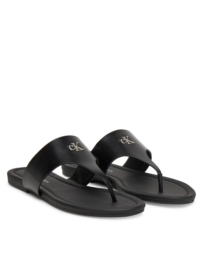 Calvin Klein Jeans Zehentrenner Calvin Klein Jeans Flat Sandal Toepost Mg YW0YW01691 Schwarz