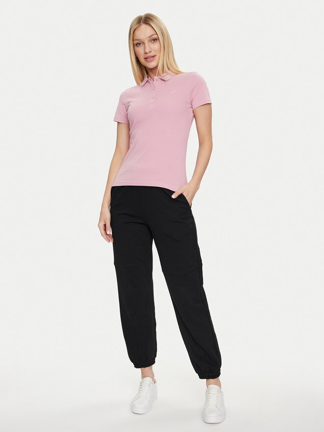 4F 4F Pólóing 4FWSS24TPTSF132 Rózsaszín Slim Fit