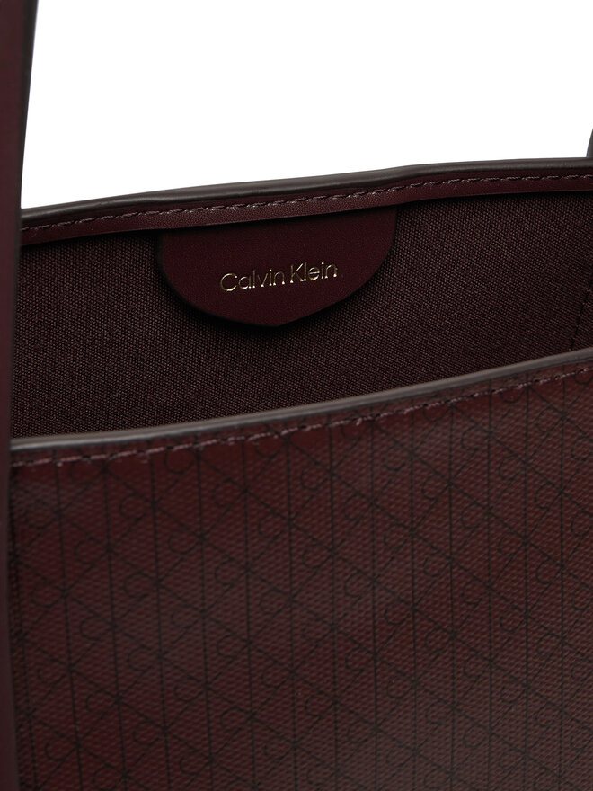 Calvin Klein Handtasche Calvin Klein Emblem Aop Small Tote LV04F3267G Dunkelrot