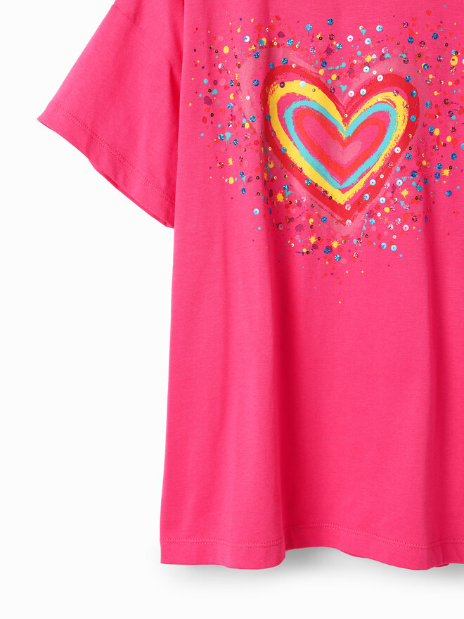 Desigual Desigual Póló 23SGTK20 Rózsaszín Regular Fit