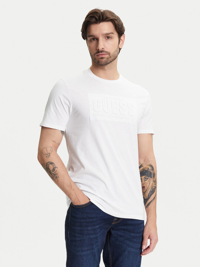 Guess Guess Marškinėliai M5YI44 KBW41 Balta Regular Fit