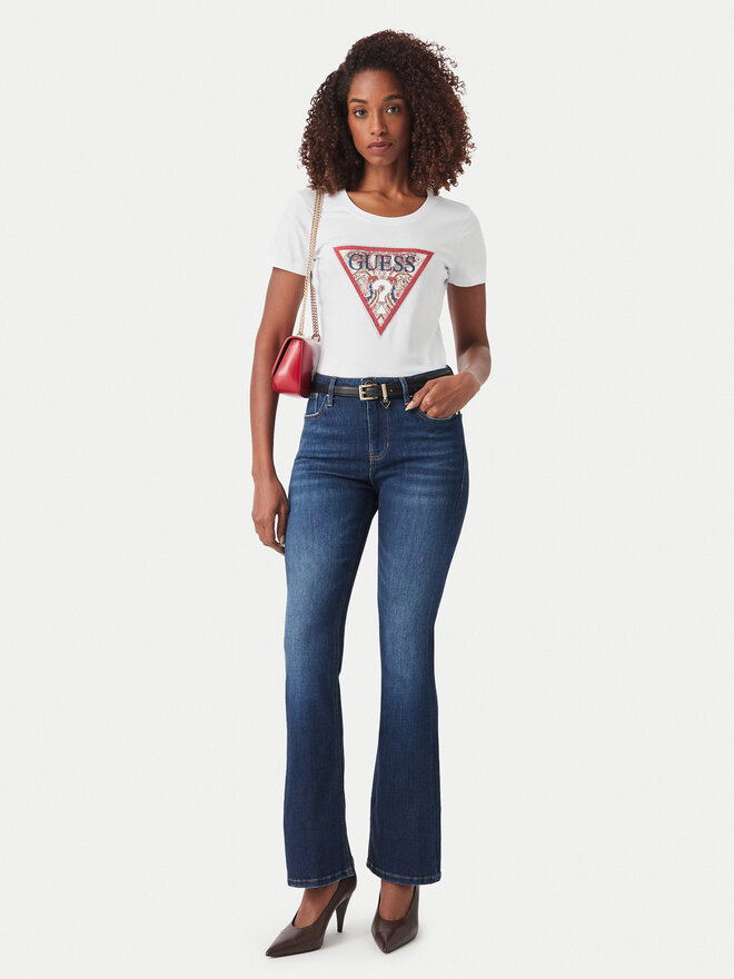 Guess Guess T-Shirt W6YI25 K4344 Weiß Slim Fit