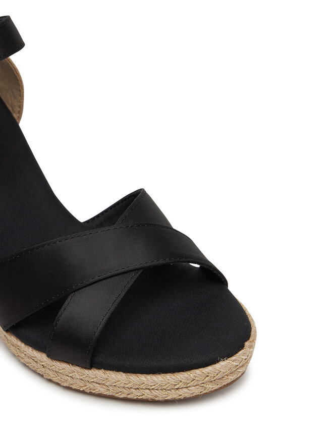 Tommy Hilfiger Espadryle Tommy Hilfiger Satin High Wedge Espadrille FW0FW08602 Czarny