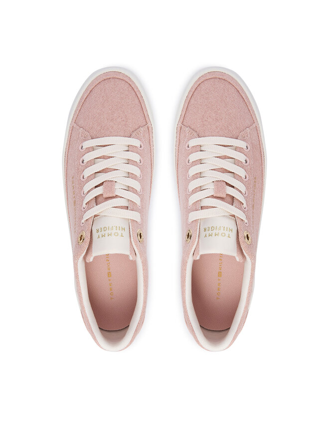 Tommy Hilfiger Sneakers Tommy Hilfiger Washed Canvas Platform Trainers FW0FW09172 Rosa