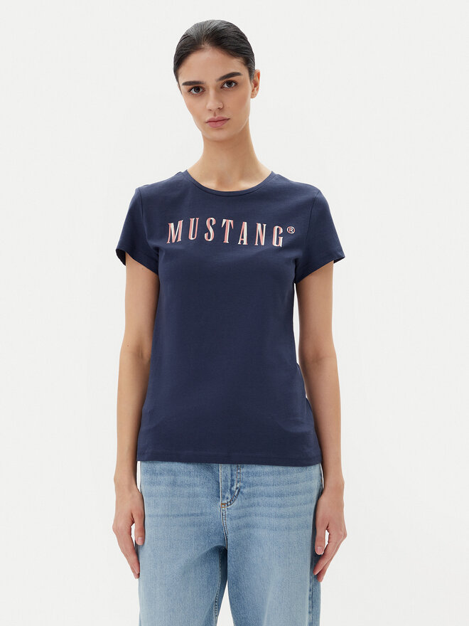 Mustang Mustang Marškinėliai Loa 1016146 Mėlyna Slim Fit