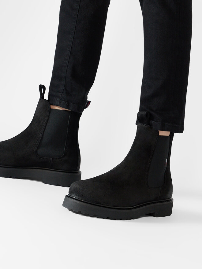 Tommy Jeans Боти тип челси Tommy Jeans Suede Chelsea Boot EM0EM00829 Черен