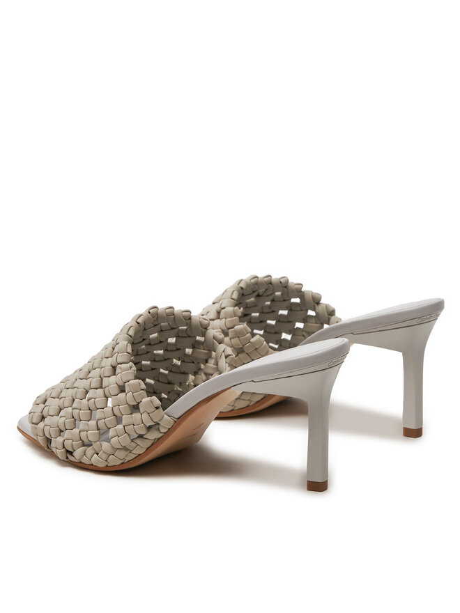 Calvin Klein Klapki Calvin Klein Heel Mule Sandal 70 Latt HW0HW02144 Beżowy