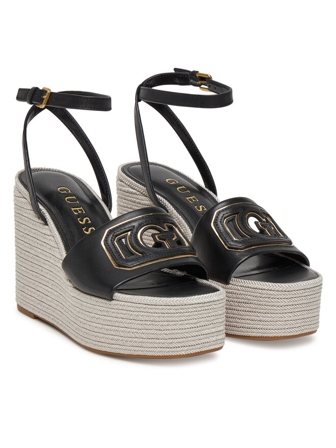 Guess Espadryle Guess FLJTAN LEA04 Czarny