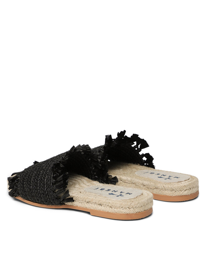 Manebi Εσπαντρίγιες Manebi Fringed Knots Raffia Jute Sandals V 3.1 Y0 Μαύρο