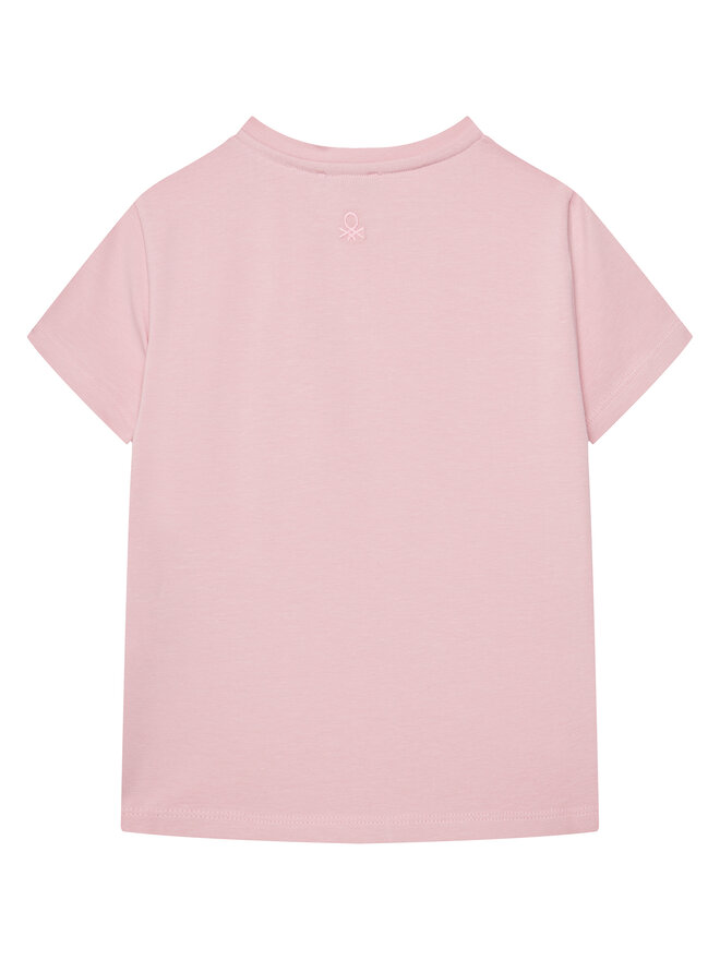 United Colors Of Benetton United Colors Of Benetton Marškinėliai 3P4ZC10O0 Rožinė Slim Fit