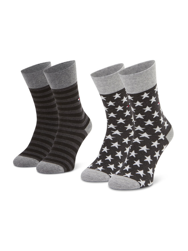 Tommy Hilfiger 2er-Set hohe Unisex-Socken Tommy Hilfiger 100000816 Grau