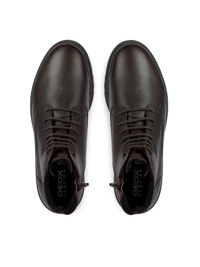 Stivaletti Geox U Ghiacciaio D Uomo - In Pelle, Suola Gomma, Altezza Caviglia