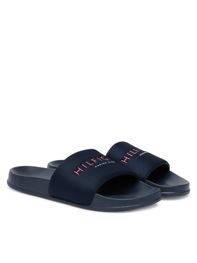 Tommy Hilfiger Pantoletten Tommy Hilfiger Hilifger Neoprene Pool Slide FM0FM05898 Dunkelblau