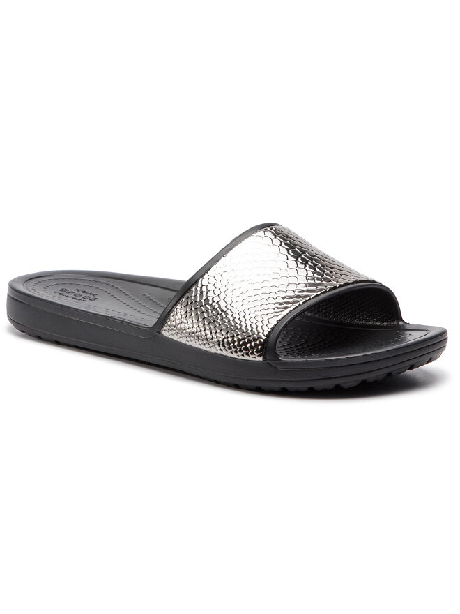 Crocs Шльопанці Crocs Sloane Metaltext Slide W 205737 Срібний
