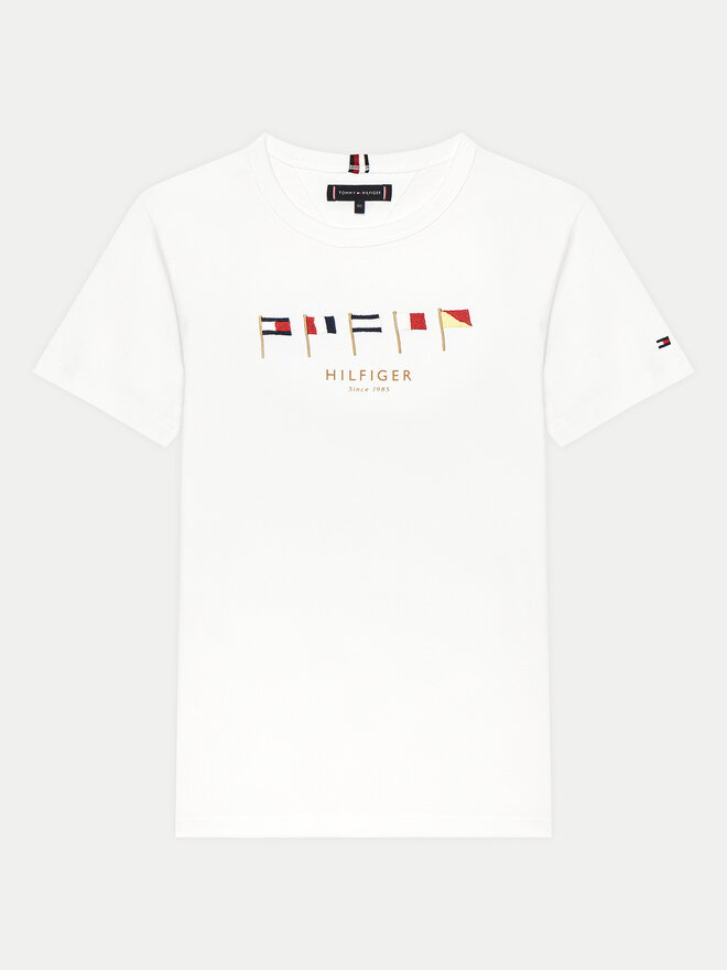 Tommy Hilfiger Tommy Hilfiger Marškinėliai Multiflag KB0KB09532 D Balta Regular Fit