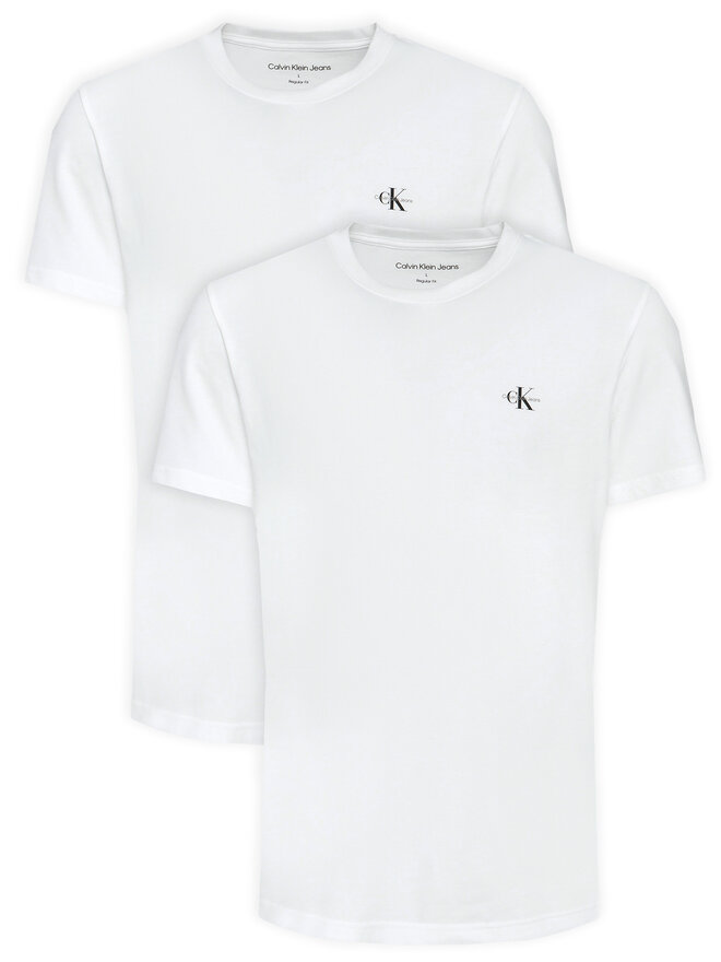 Calvin Klein Jeans Calvin Klein Jeans Σετ 2 T-Shirts Monologo J30J320199 Λευκό Regular Fit