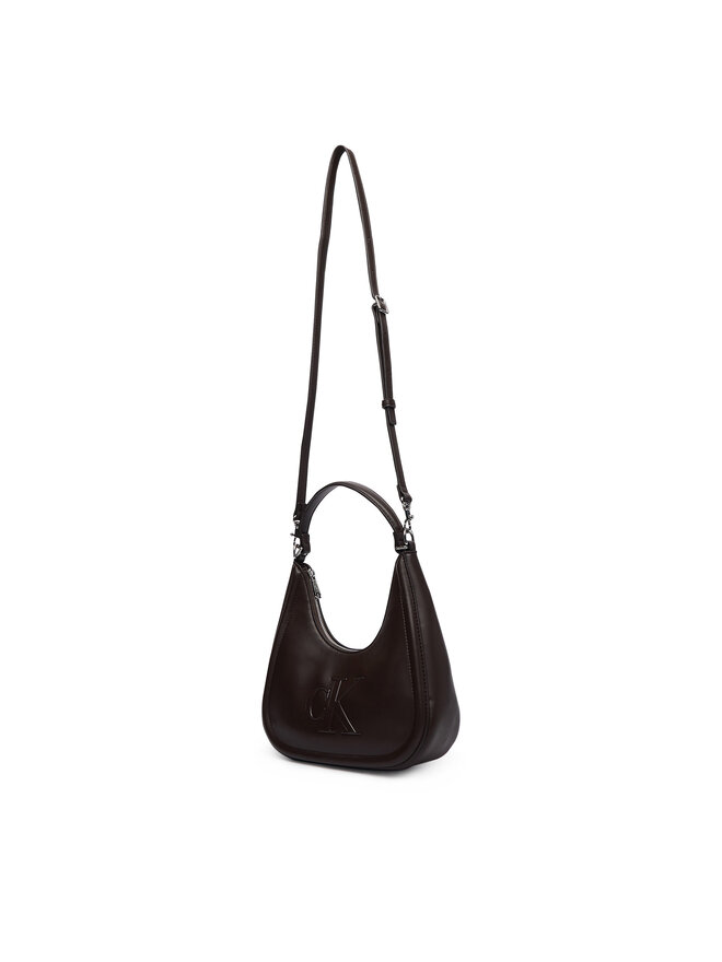 Calvin Klein Handtasche Calvin Klein Bold Ck Small Crescent Bag LV04F3561G Dunkelbraun
