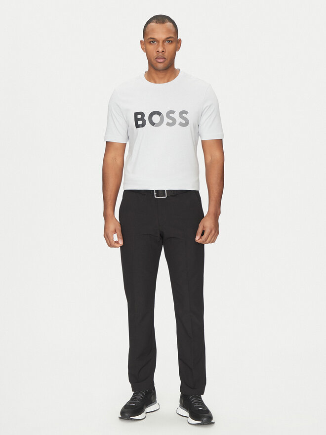 BOSS BOSS Футболка Tape Logo 50530990 Сірий Regular Fit