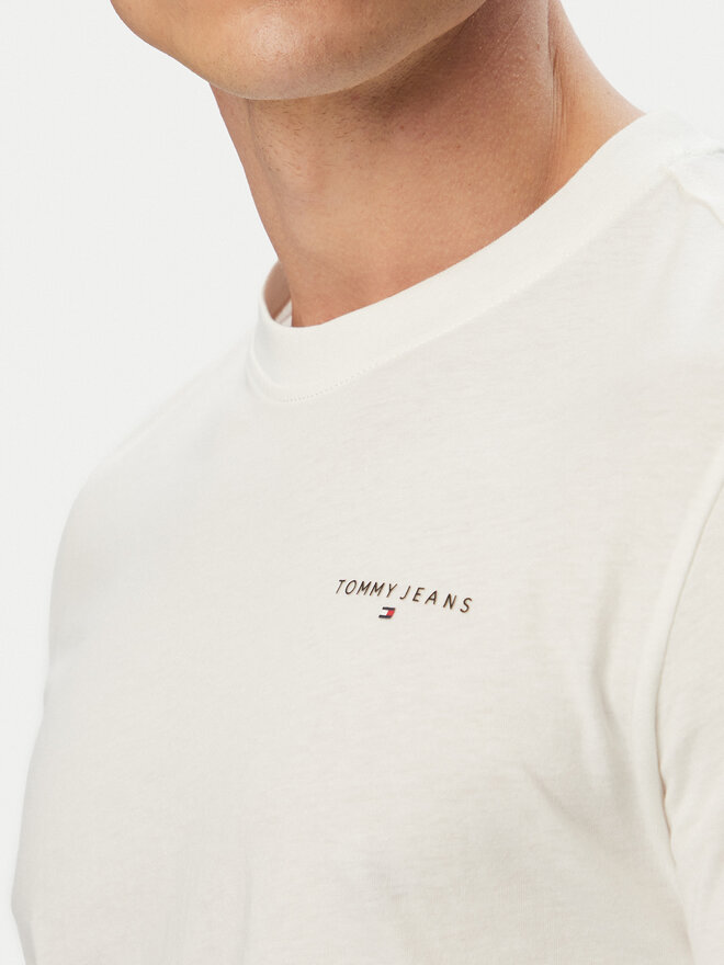 Tommy Jeans Tommy Jeans T-Shirt Linear Chest DM0DM21780 Écru Slim Fit