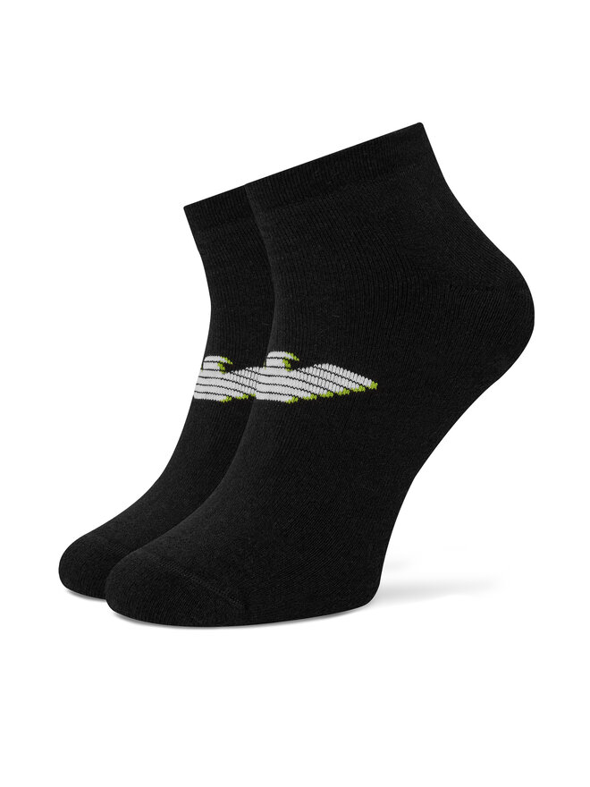 Emporio Armani 2 pares de calcetines cortos para hombre Emporio Armani EM000538 AF12299 MC001 Negro