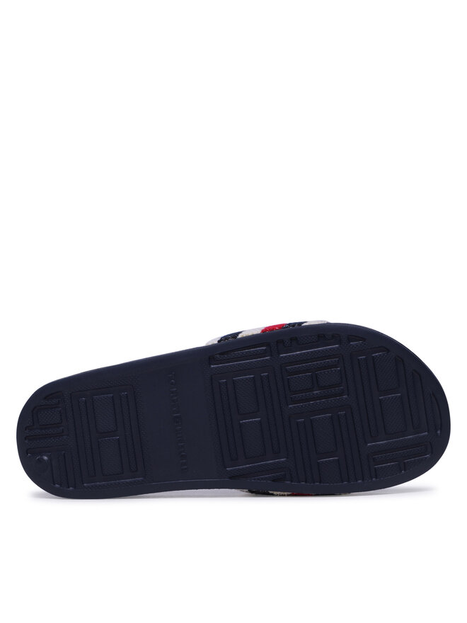 Tommy Hilfiger Pantoletten Tommy Hilfiger Essential Pool Slide FW0FW07151 Écru