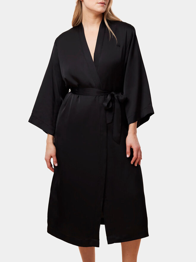 Triumph Triumph Bademantel Robes Satin Robe 01 10216534 Schwarz