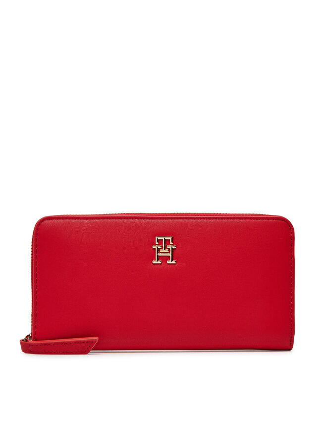 Tommy Hilfiger Μεγάλο Πορτοφόλι Γυναικείο Tommy Hilfiger Th Logotape Lrg Za AW0AW17266 Κόκκινο