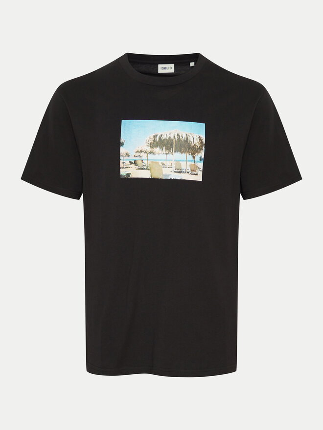 Solid Solid T-Shirt 21108237 Schwarz Regular Fit