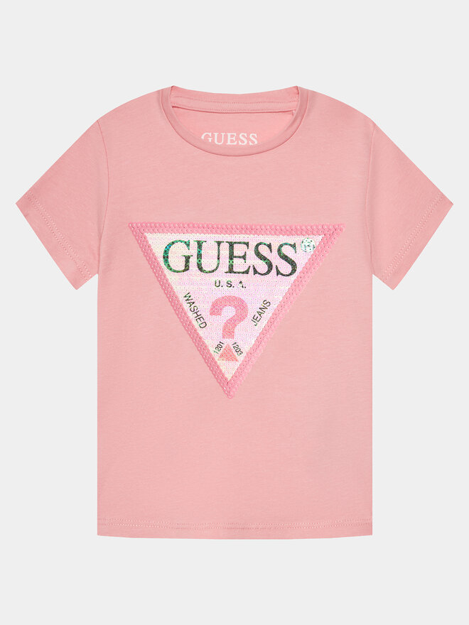 Guess Guess Marškinėliai K4RI31 K6YW1 Rožinė Regular Fit