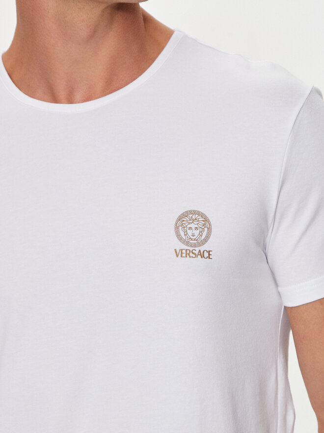 Versace Versace Σετ 2 T-Shirts AU10193 1A10011 Λευκό Slim Fit