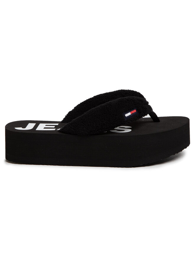 Tommy Jeans Zehentrenner Tommy Jeans Color Black Mid Beach Sandal EN0EN00850 Schwarz