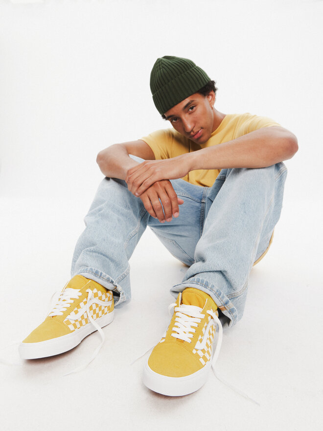 Vans Zapatillas de tenis Vans Old Skool Checkerboard VN000DB3ZX71 Amarillo