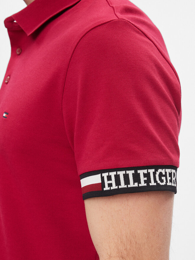 Tommy Hilfiger Tommy Hilfiger Pólóing Monotype Flag MW0MW33585 Piros Slim Fit