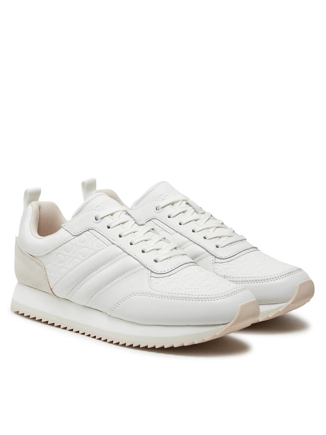 Calvin Klein Snīkeri Calvin Klein Runner Lace Up Saff Mono HW0HW02102 Balts