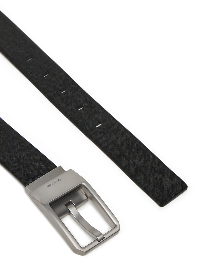 Calvin Klein Pasek Męski Calvin Klein Faceted Buckle 35Mm Adj/Rev LV04D7010G Czarny