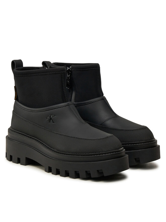 Calvin Klein Jeans Гумени ботуши Calvin Klein Jeans Flatform Rainboot Low Mg R YW0YW01560 Черен