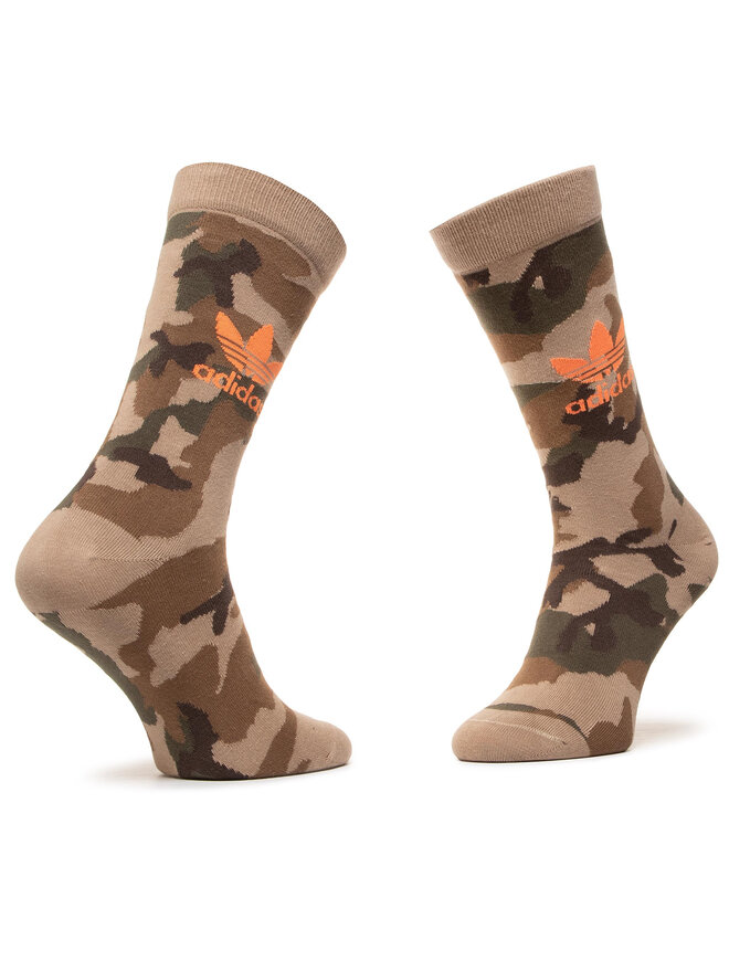 2er Set hohe Unisex Socken adidas Camo Crew Sock GD3567 Braun eschuhe