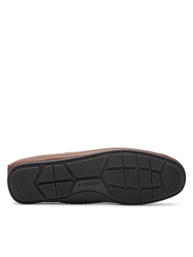 Tommy Hilfiger Мокасини Tommy Hilfiger Printed Hilfiger Leather Driver FM0FM04113 Коричневий