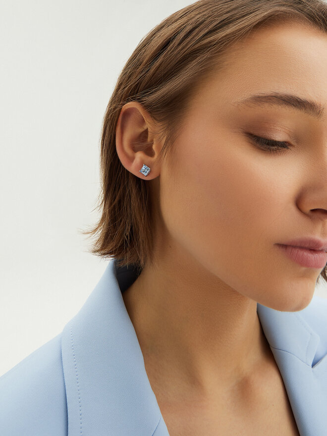 Сережки Swarovski Matrix 5723561 Блакитний | evzuttya.com.ua