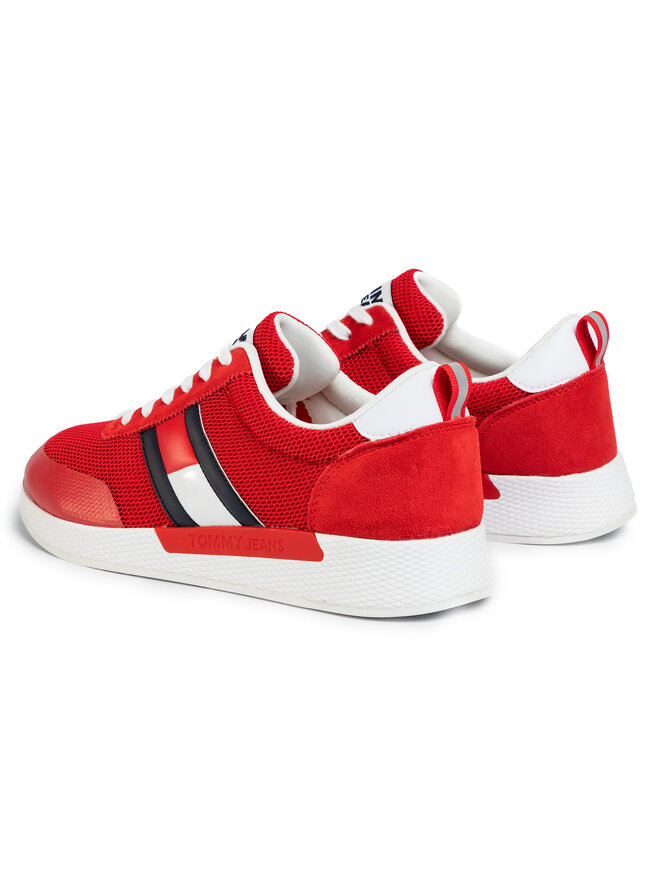 Tommy Jeans Laisvalaikio batai Tommy Jeans Flexi Tommy Jeans Flag Sneaker EM0EM00400 Raudona