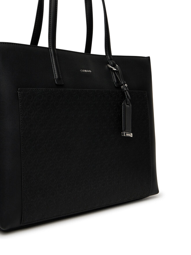 Calvin Klein Ročna torba Calvin Klein Ck Must Aop Medium Shopper W/Poc LV04F3225G Črna