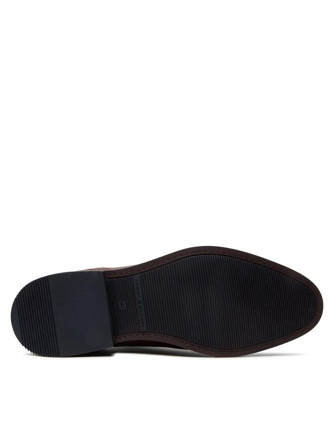 Tommy Hilfiger Halbschuhe Tommy Hilfiger Sugnature Hilfiger Leather Shoe FM0FM03929 Braun