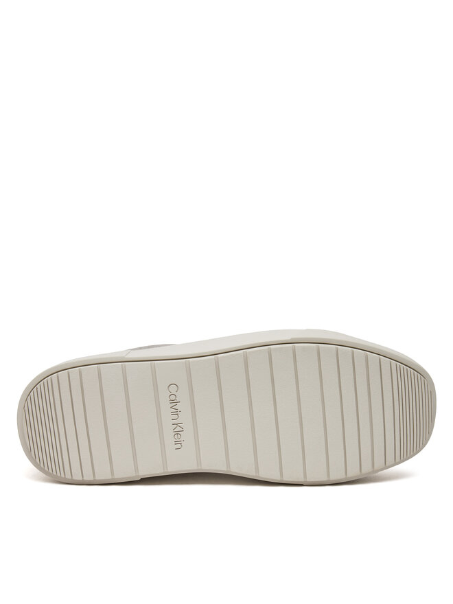 Calvin Klein Snīkeri Calvin Klein Flatform Cup Lace Up W/Ml Felt HW0HW02325 Pelēks