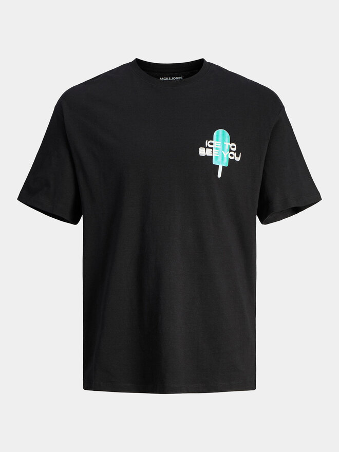Jack&Jones Jack&Jones T-shirt Jorfrutti 12256926 Crna Wide Fit
